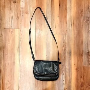 Margot Flap Zipper Pouch Leather Crossbody Bag Purse